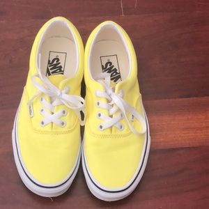 Women’s lemon yellow low top vans size 6.5
